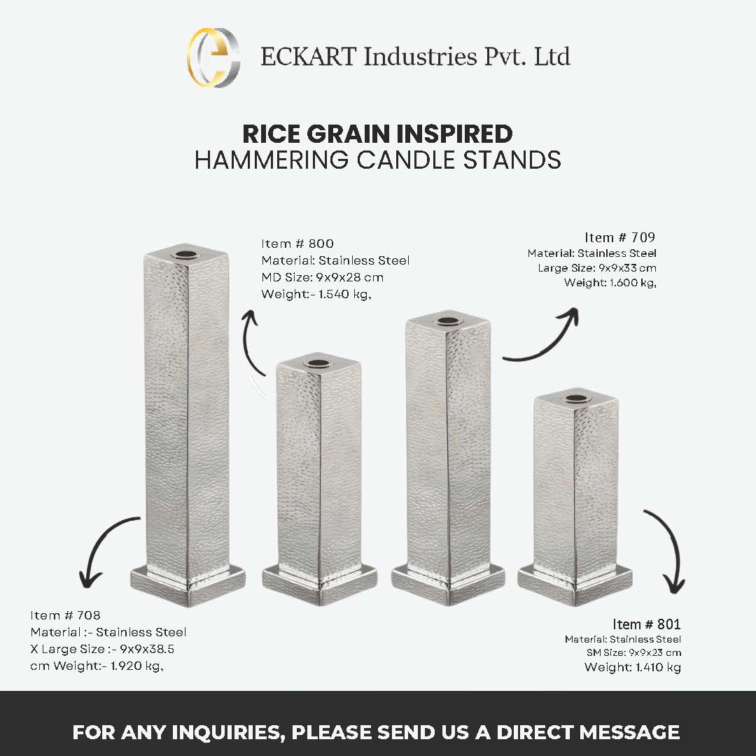 Rice Grain Inspired Hammering Candle Stands