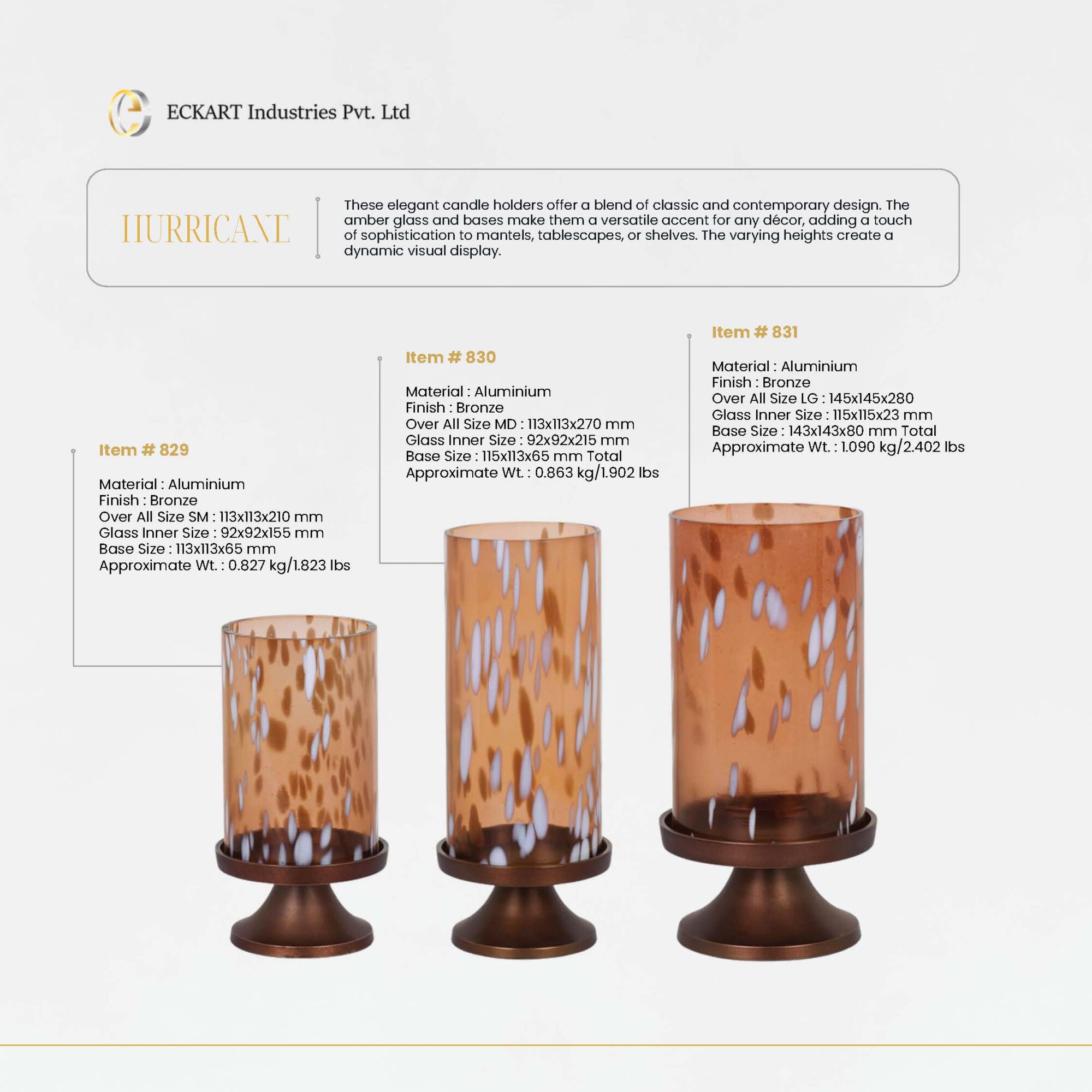 Aurielle Hurricane Candle Holders
