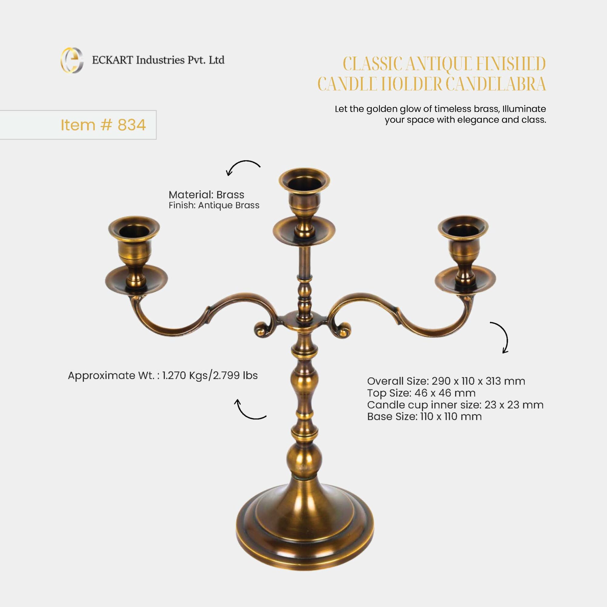Classic Antique Finished Candelabra