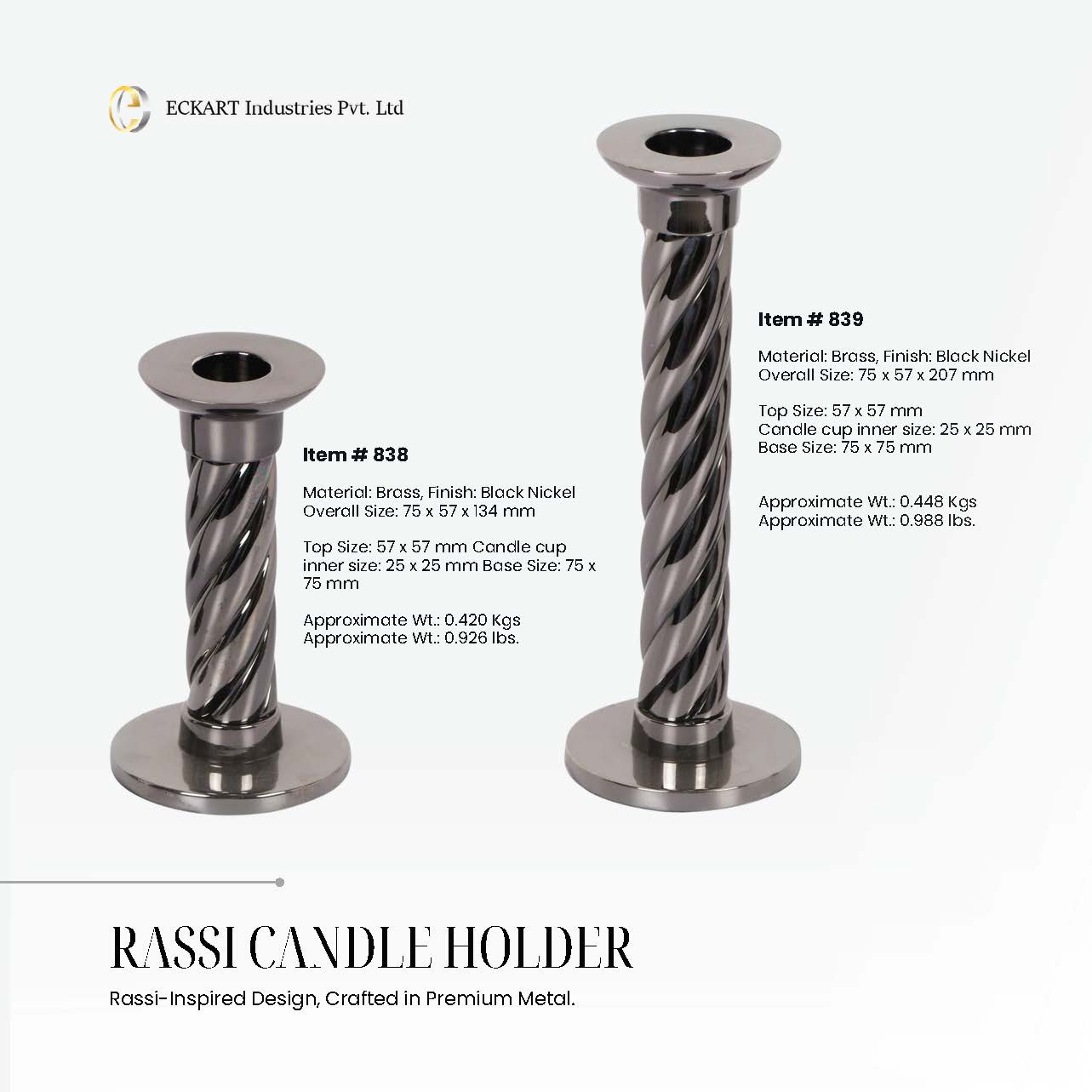 RASSI HERITAGE CANDLE HOLDER