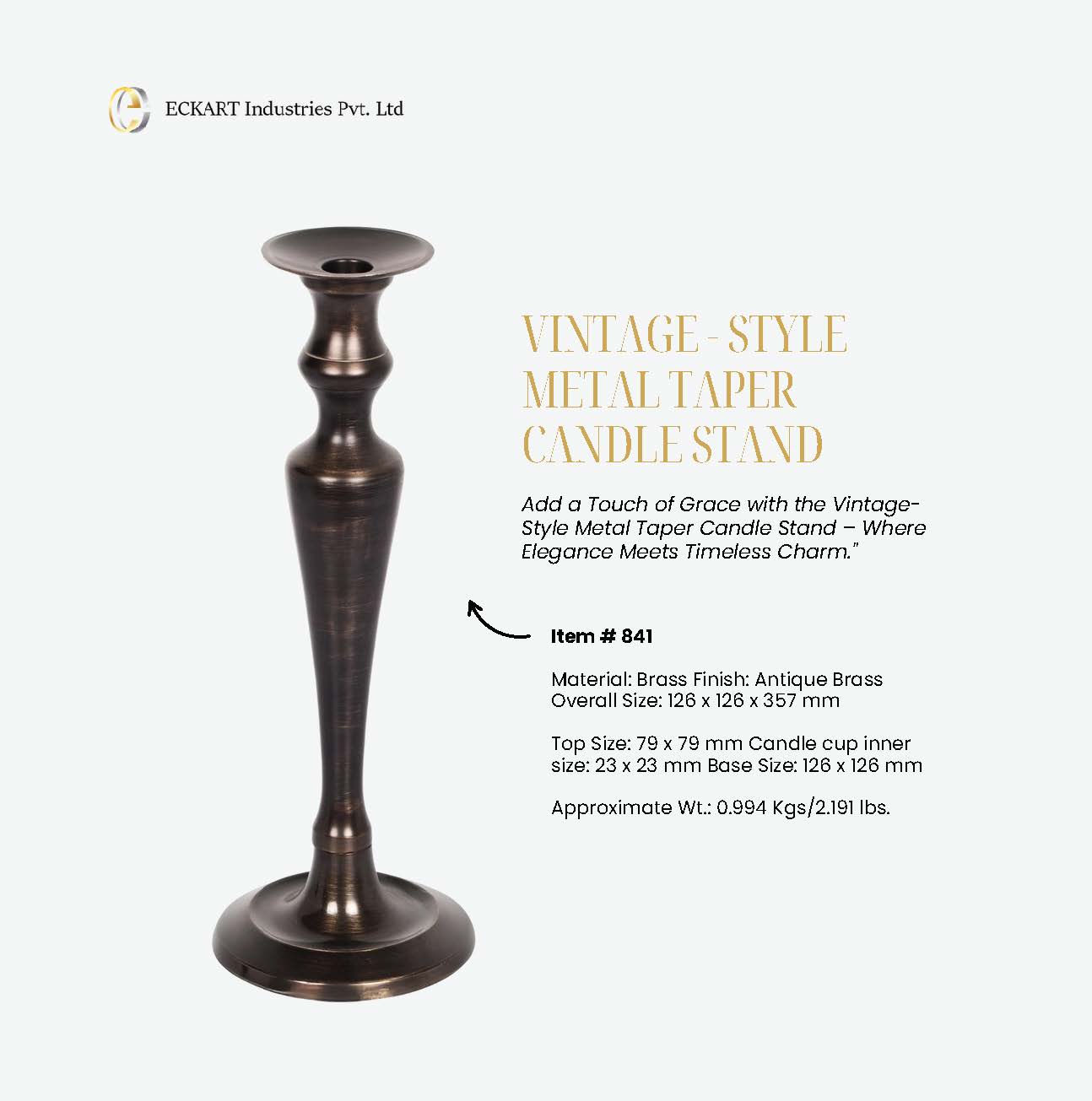 Vintage-Style Metal Taper Candle Stand