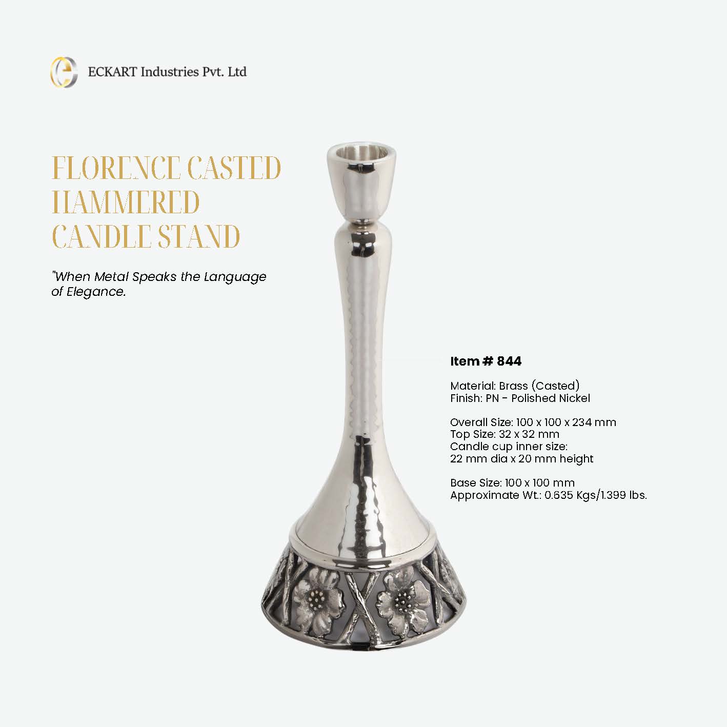 Florence Casted Hammered Candle Stand