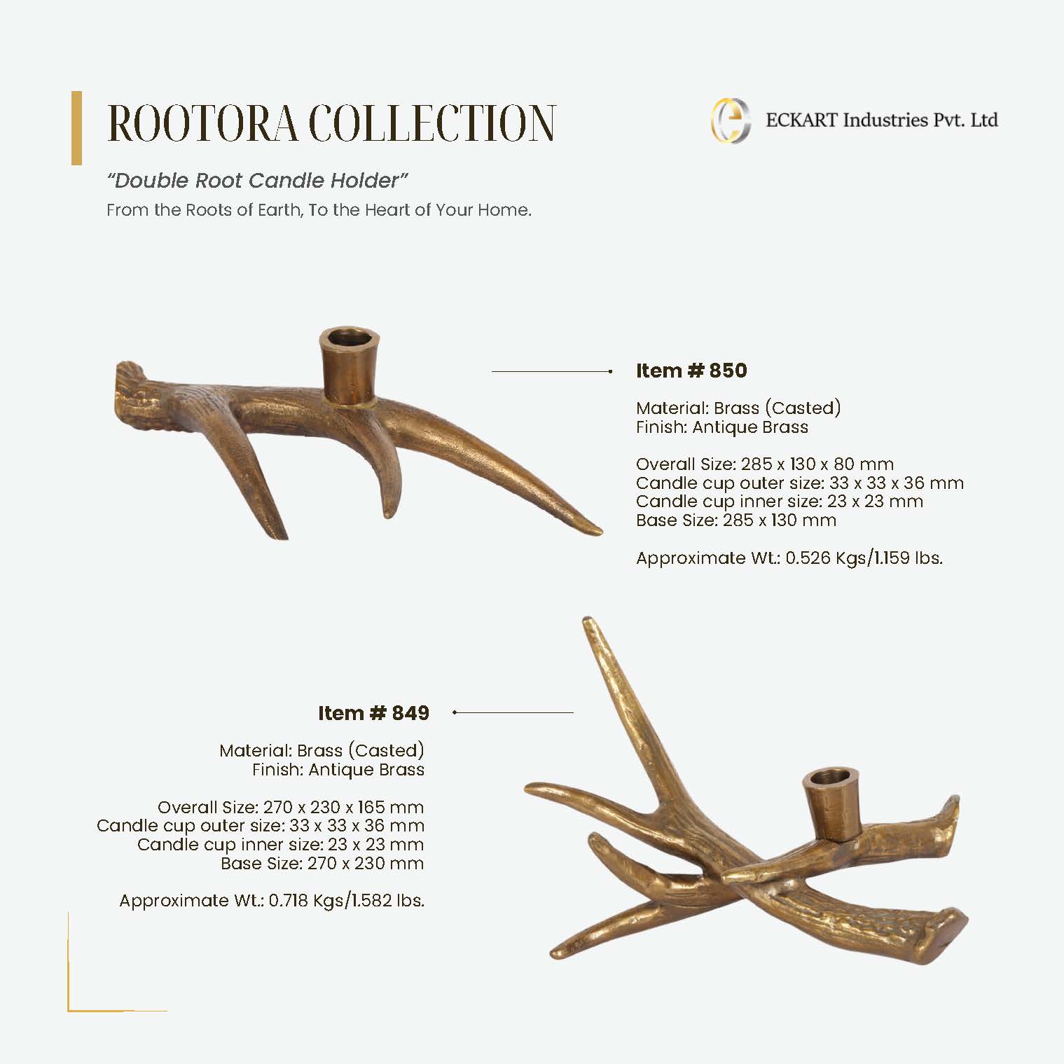 Rootora Double Root Candle Holder